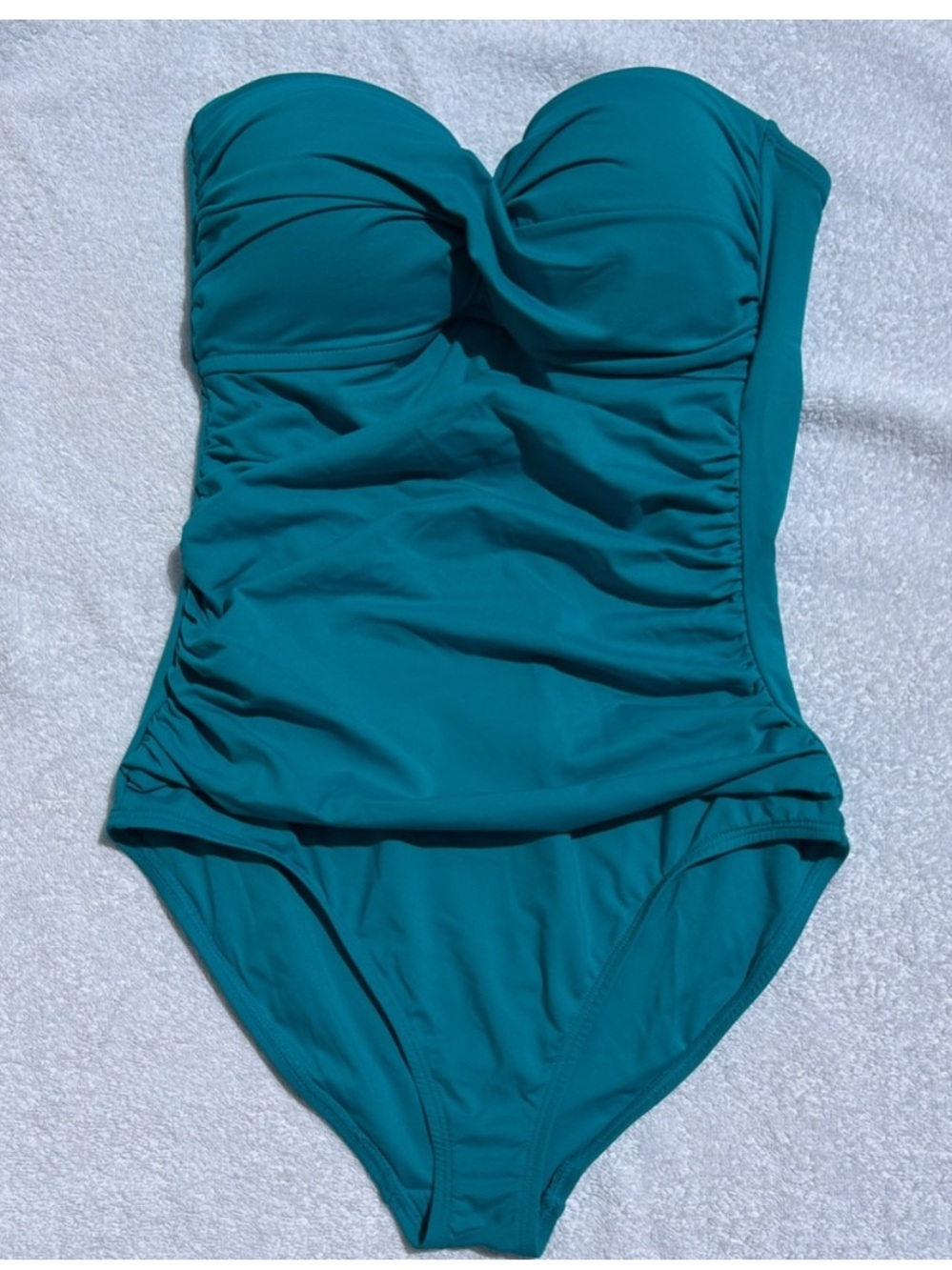 Anne Cole Teal Bandeau One-Piece Swimsuit 14